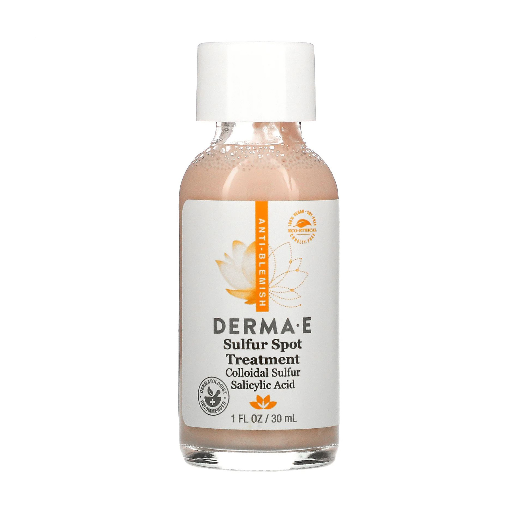 Уцінка! Точковий засіб від прищів Derma E Sulfur Spot Treatment з колоїдною сіркою та саліциловою кислотою, 30 мл